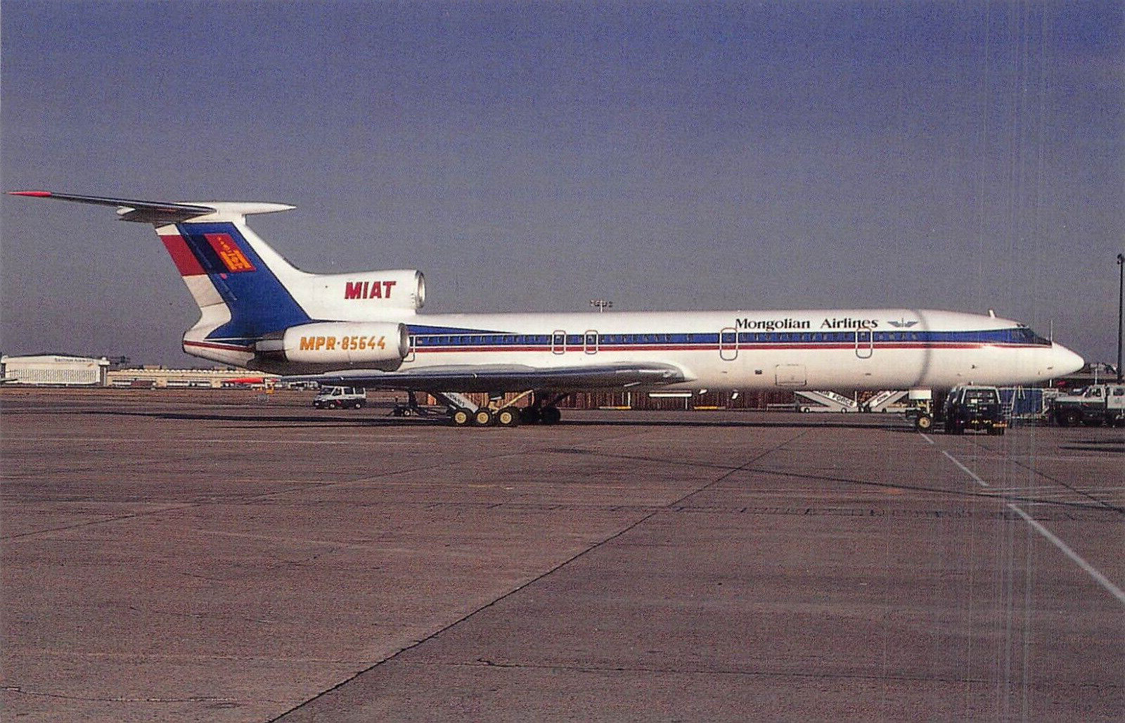 Airline Postcards     MIAT-MONGOLIAN Tupolev 154M   MPR-85644 c/n 780