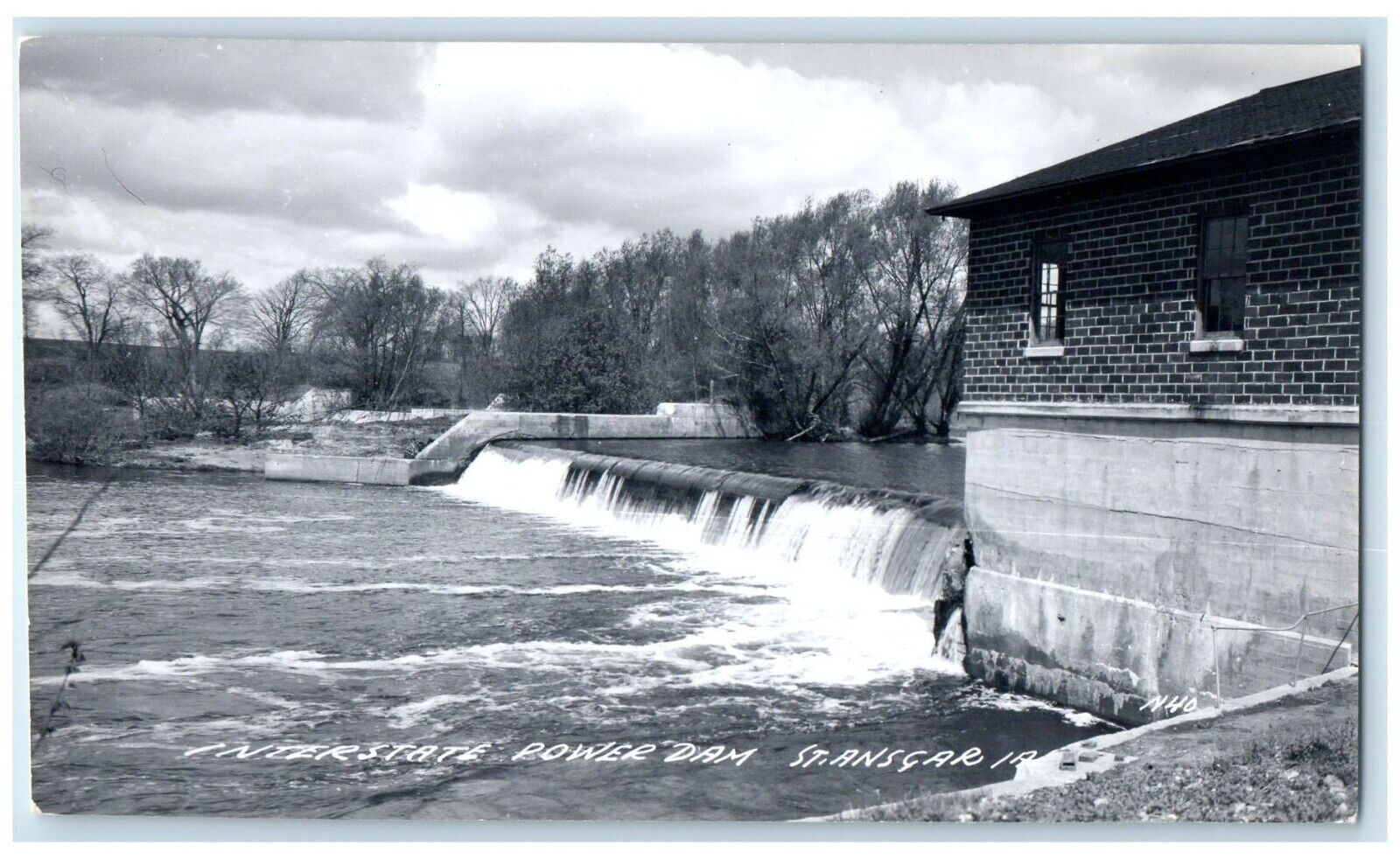 c1940\'s Interstate Power Dam St. Ansgar Iowa IA RPPC Photo Vintage Postcard