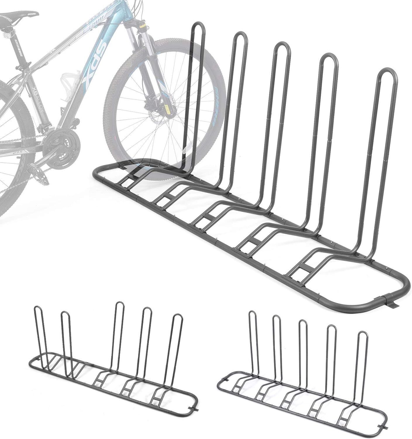 Bike Parking Stand, Bike Rack Bicycle Floor Parking Stand for 5 Bikes