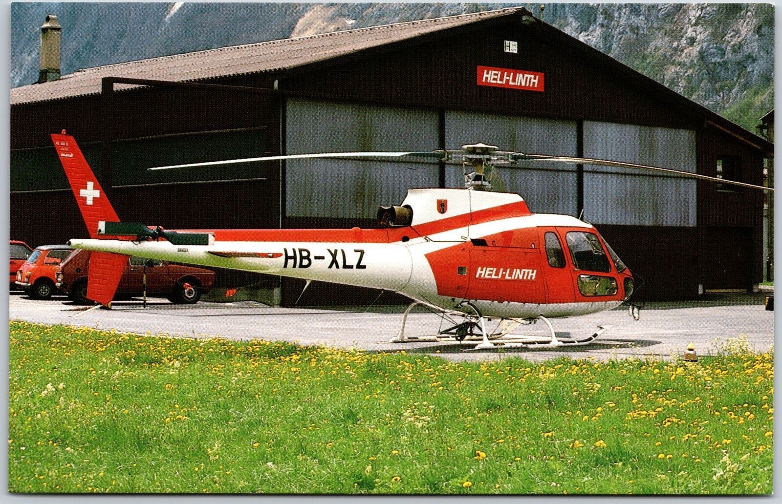 Helicopter Aerospatiale AS350B Ecureuil HB-XLZ c/n 1410 Heli-Linth Postcard