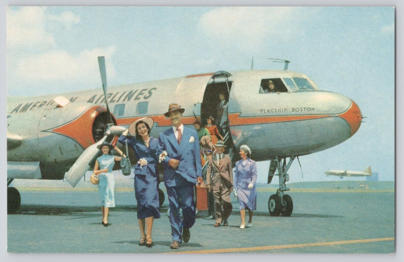 Postcard American Airlines Advertising 1953 Convair Flagship Dmitri Photo