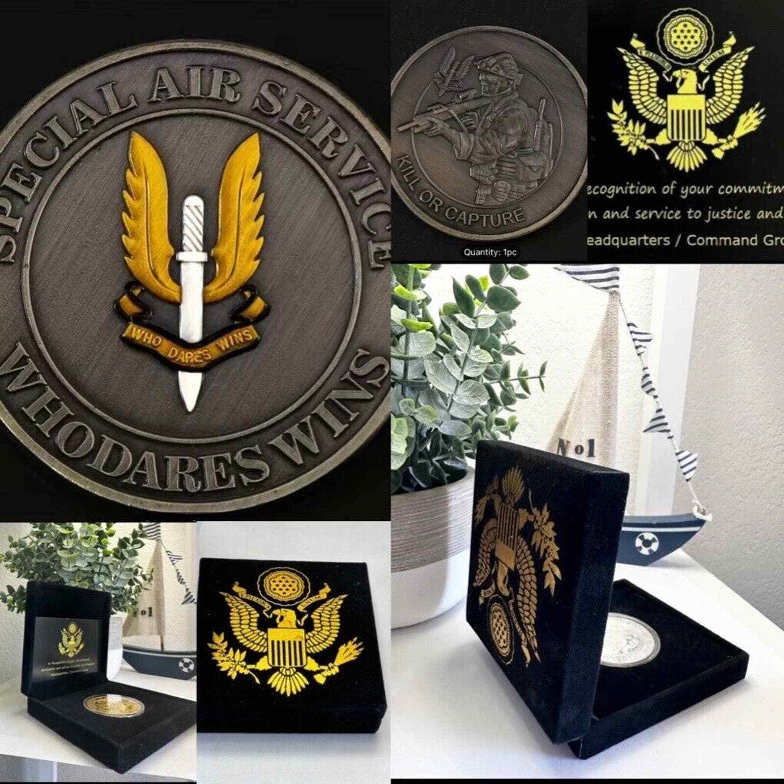 British Army UK Special Air Service WHO DARE WINS Kill or Capture Challenge Coin