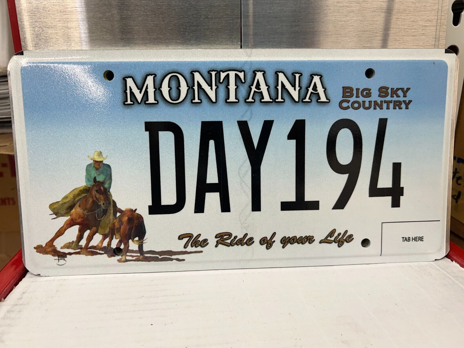 THE RIDE OF YOUR LIFE MONTANA CUTTING HORSE ASSOCIATION LICENSE PLATE   DAY194