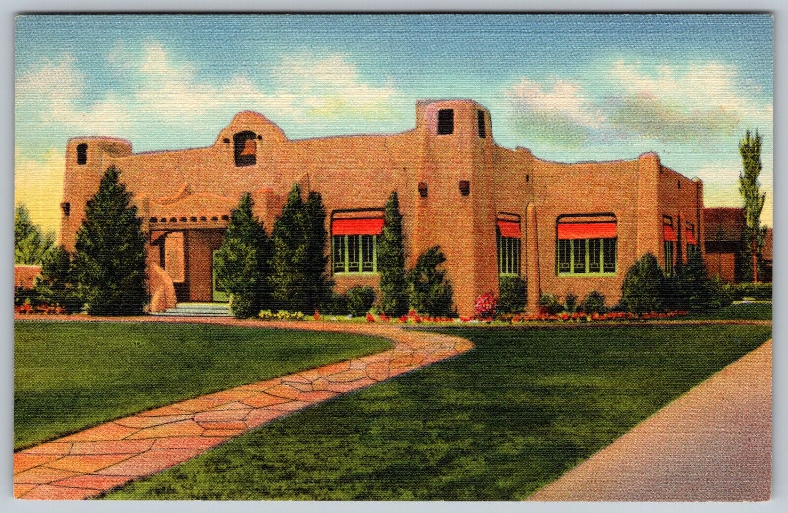 Public Library Building Albuquerque New Mexico NM  1939 Linen Vintage Postcard