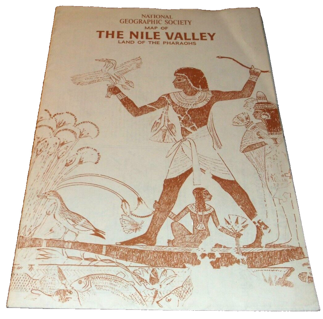 1965 NATIONAL GEOGRAPHIC NILE VALLEY LAND OF THE PHARAOHS MAP