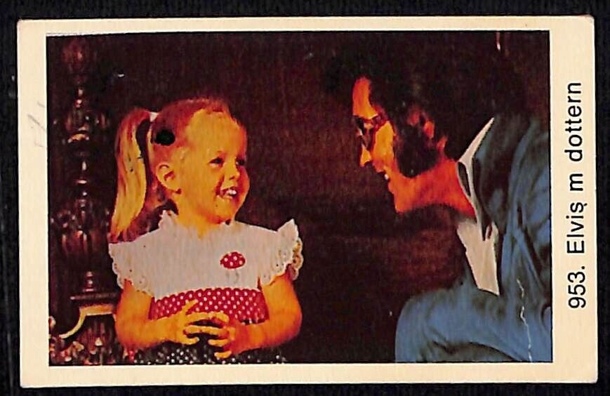 Elvis & Lisa Marie Presley Vintage 1970s Movie Film Star Card from Sweden #953