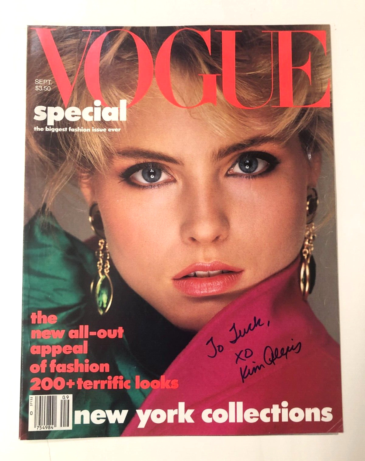 Kim Alexis Autographed 1984 VOGUE COVER Super Model & Actress