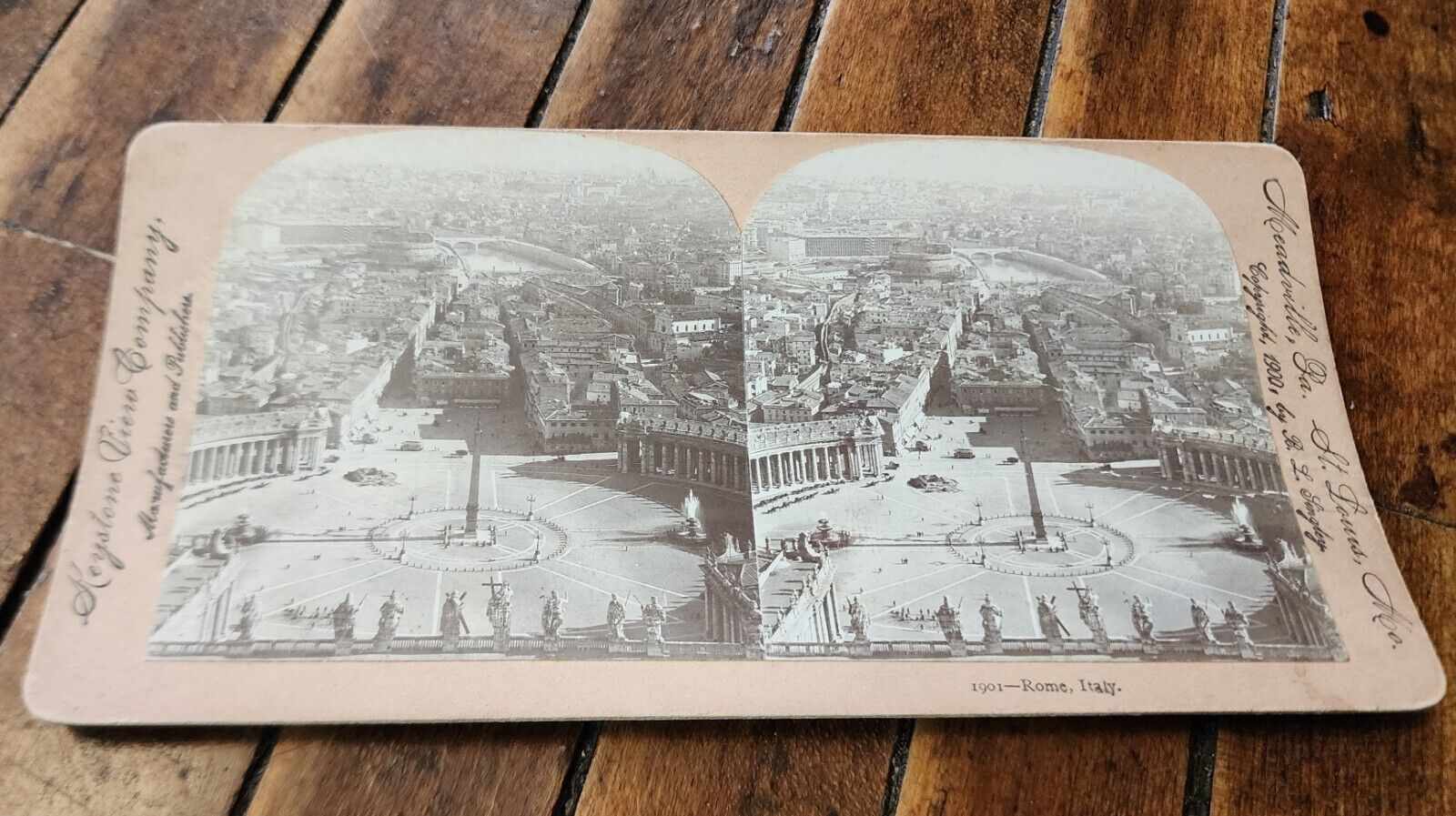 Antique 1900 Keystone Stereoview Card ROME, ITALY