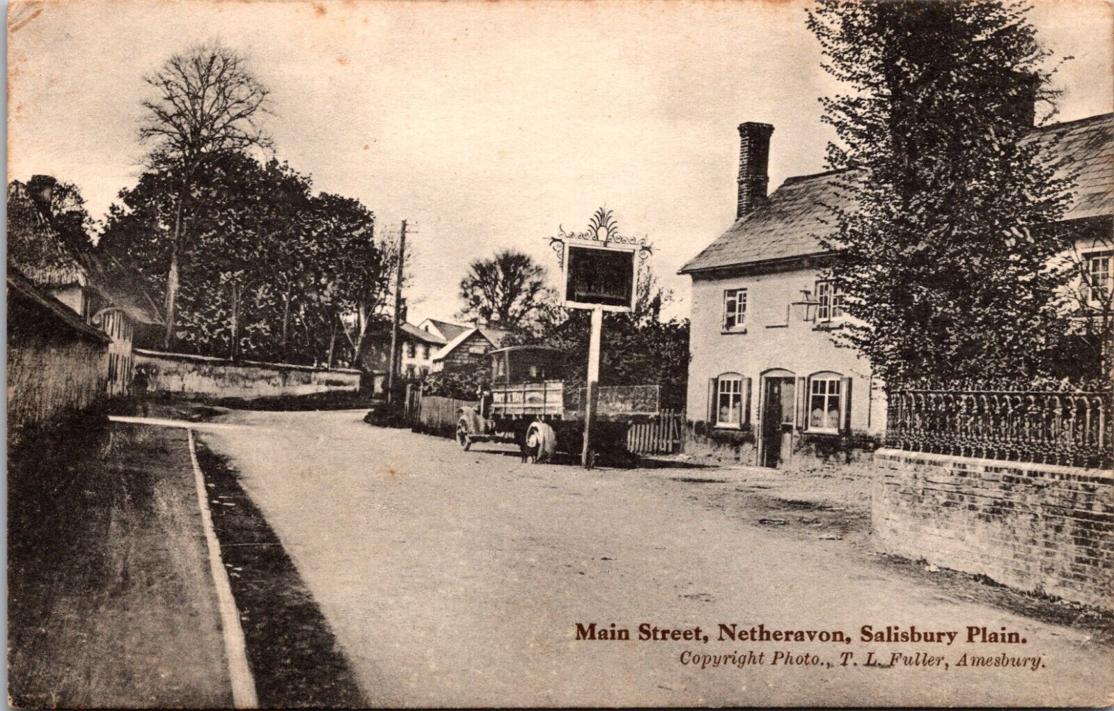 Main Street Netheravon England Vintage Postcard L62