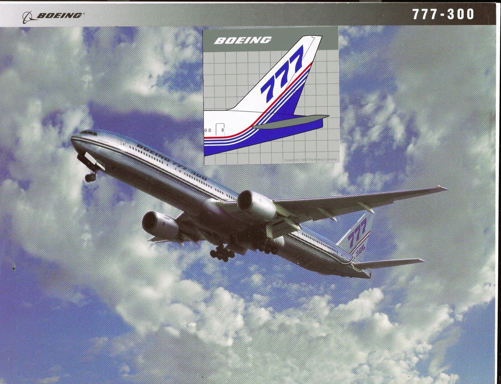 Boeing 777-300 photo data card & Boeing 777 Tail Sticker