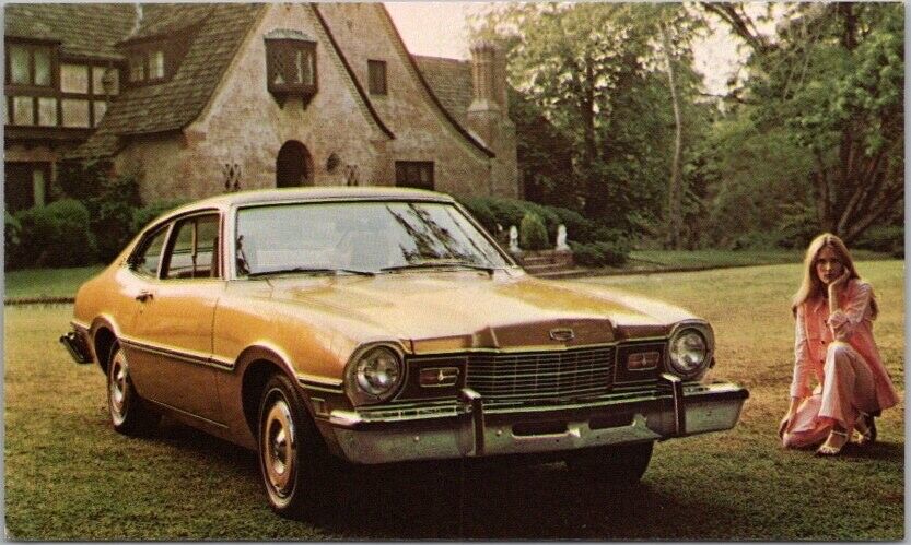 1974 MERCURY COMET Car Advertising Postcard TIFFANY MOTOR CO. Hollister Calif.