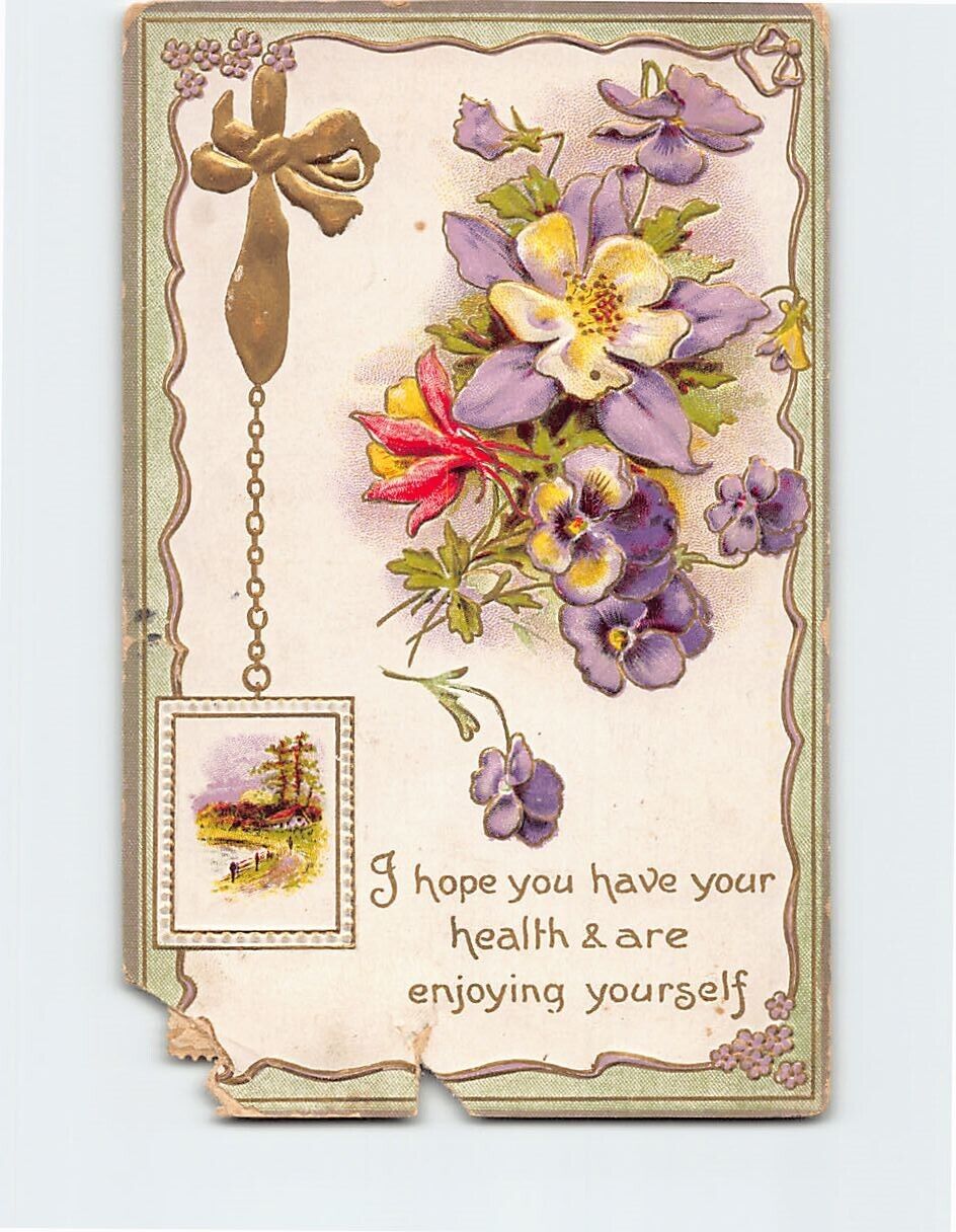 Postcard I Hope You Have Your Health & Are Enjoying Yourself Flower Art Print