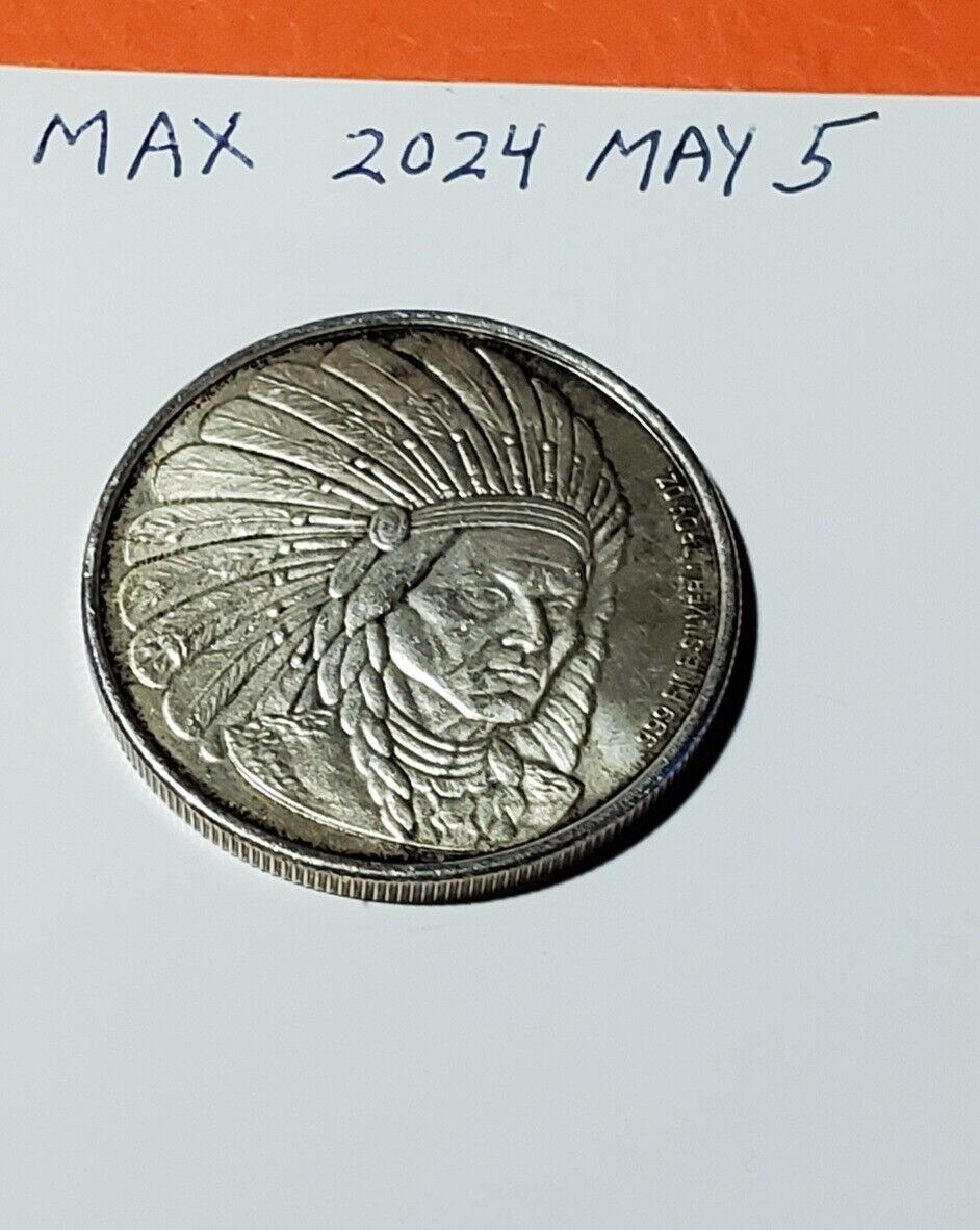 INDIAN CHIEF One oz .999 SILVER