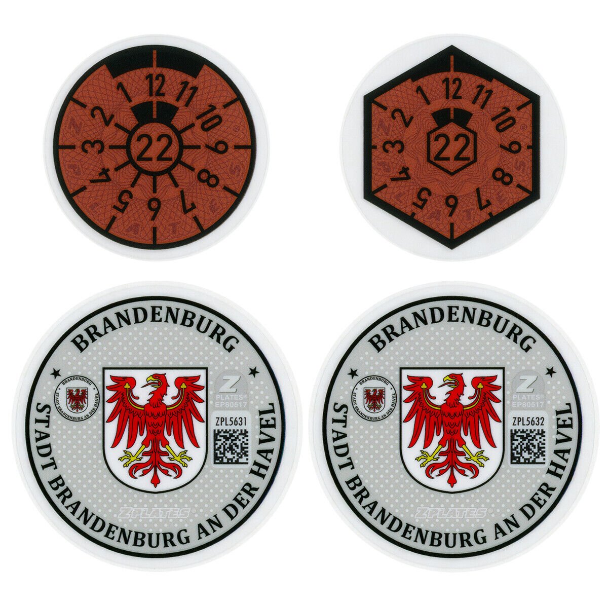 Brandenburg Germany License Plate Complete Sticker Set