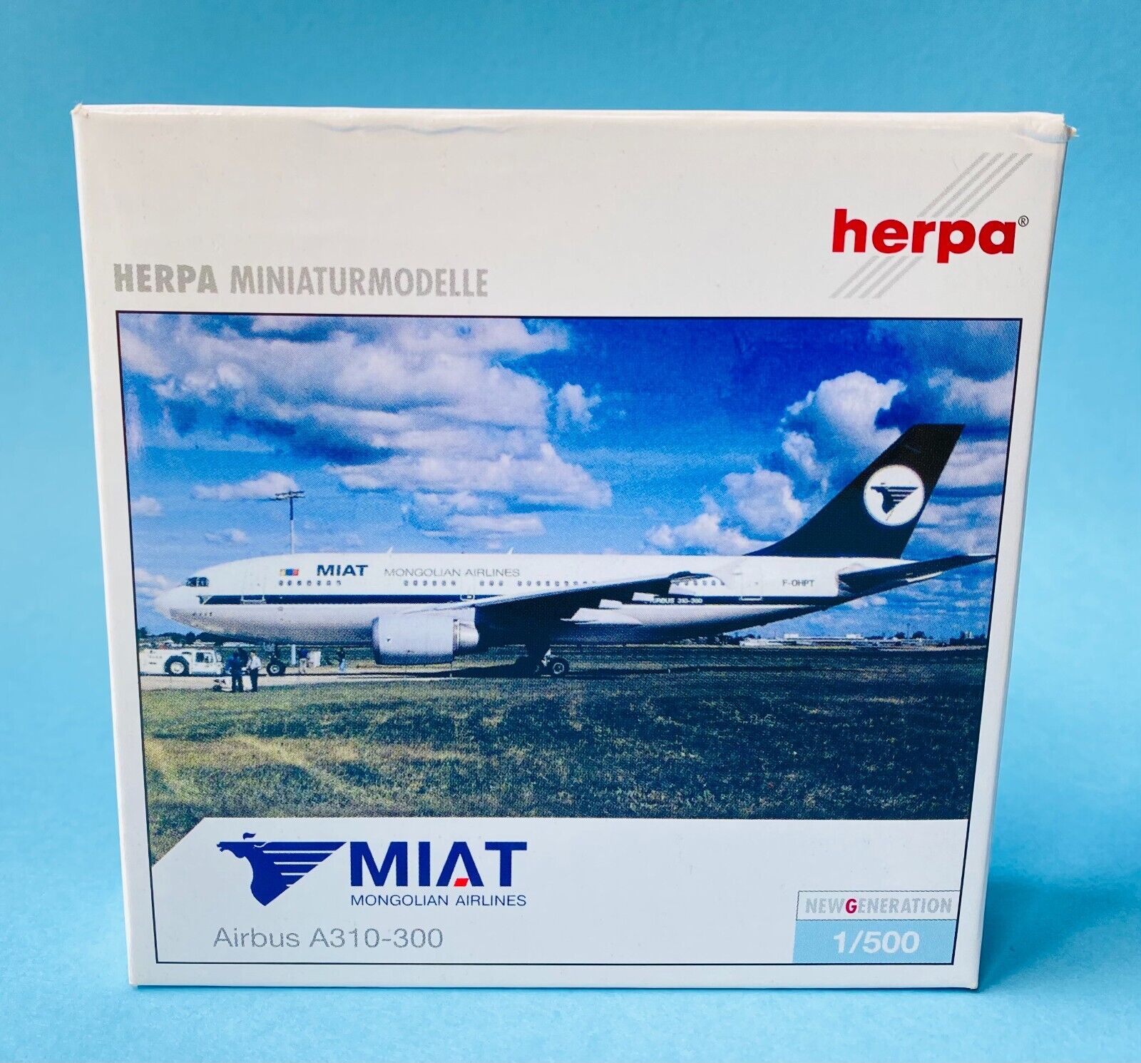 HERPA '501156' 1:500 MIAT MONGOLIAN AIRLINES AIRBUS A310-300 MODEL PLANE BOXED