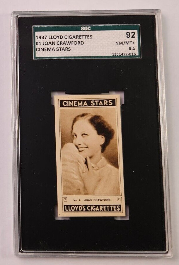 1937 Lloyd Cigarettes Cinema Stars #1 Joan Crawford SGC 8.5 NM/MT+