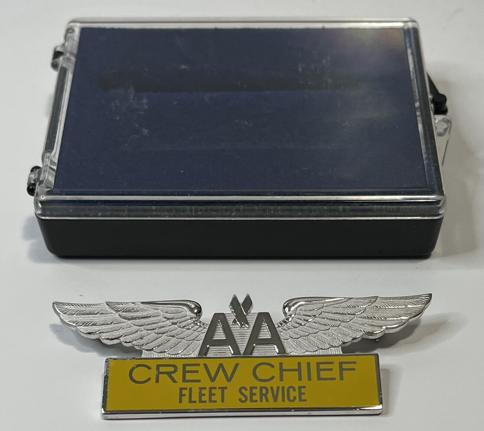 Vintage American Airlines Crew Chief Fleet Service Pin With Display Case