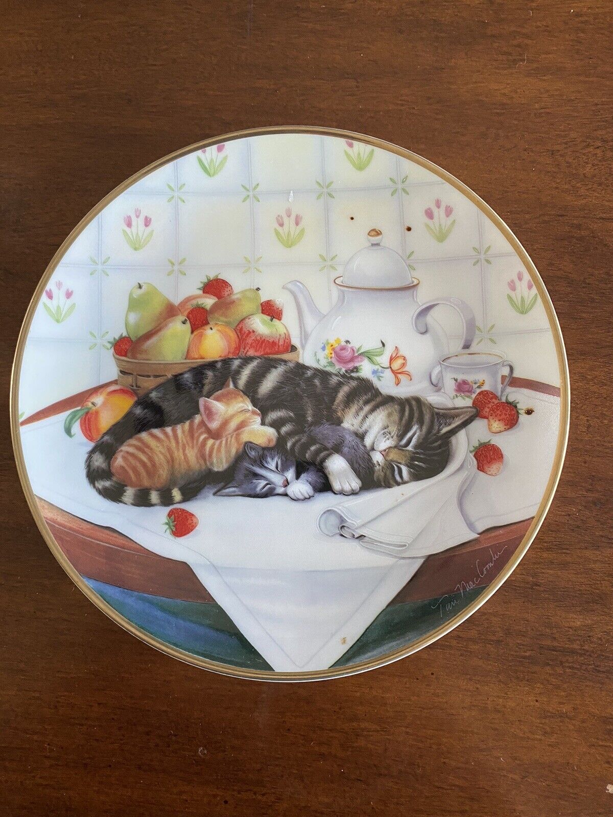 Franklin Mint Heirloom Cat Plates Collection Limited Edition 1991