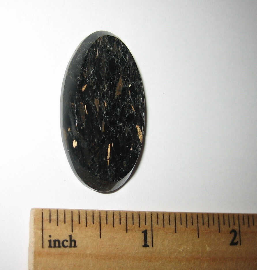35mm x 20mm POLISHED RARE AUTHENTIC NUUMMITE STONE CABOCHON GREENLAND ~ 8.6g *2