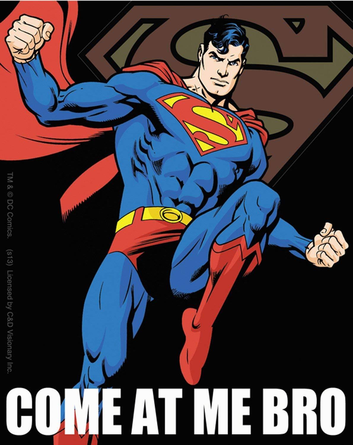 Licenses Products DC Comics Superman Come At Me Bro Jumping Black Sticker