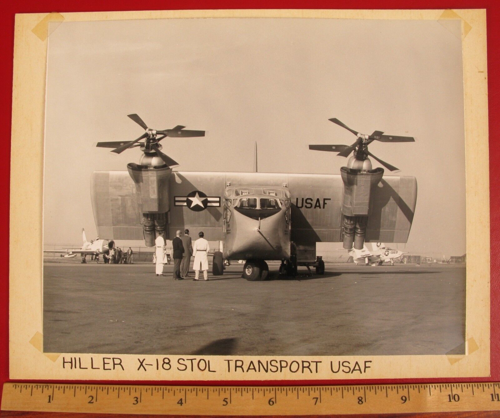 VINTAGE PHOTOGRAPH HILLER X-18 STOL TRANSPORT USAAF MILITARY AIRPLANE AIRCRAFT 