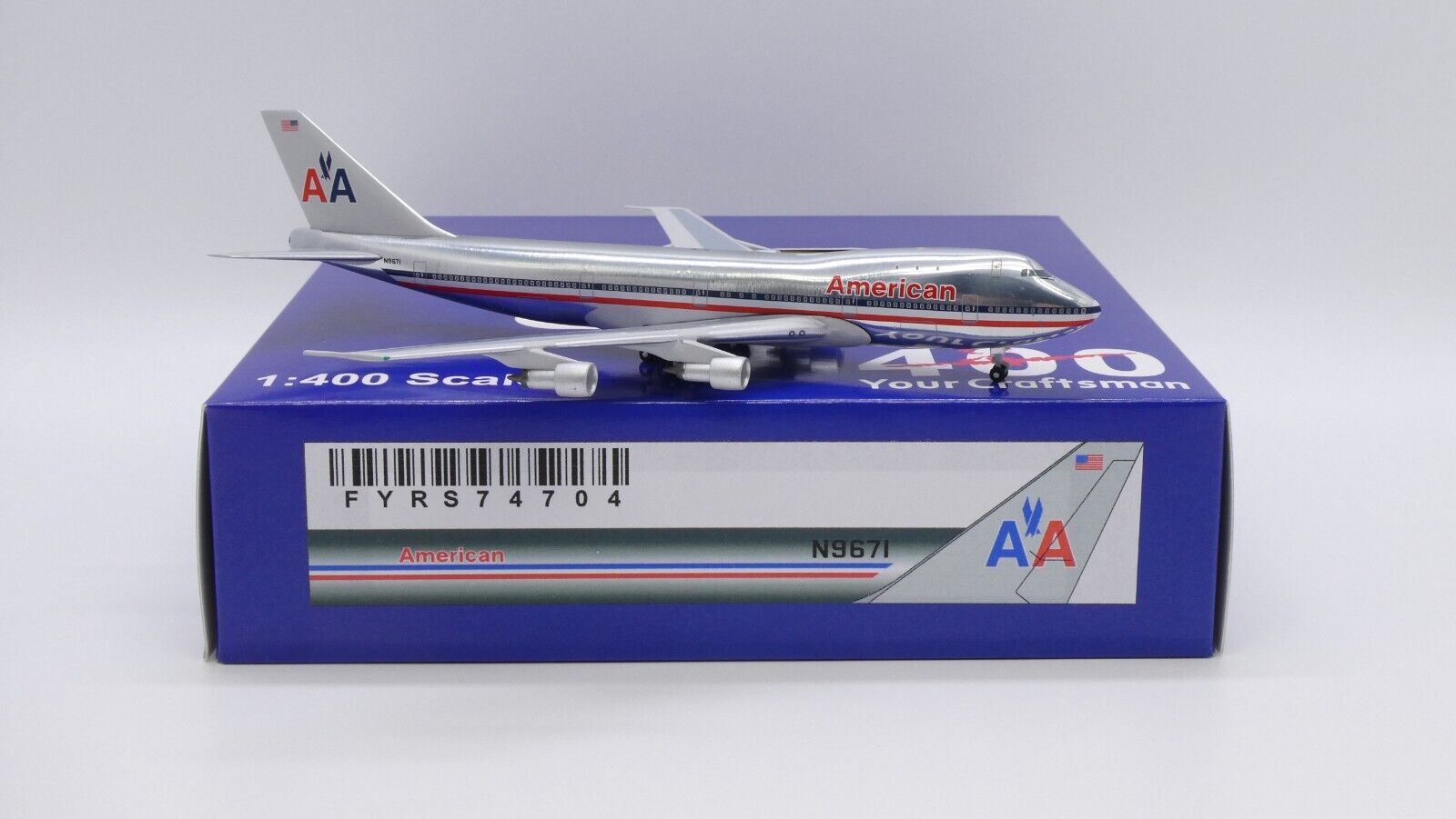 American Airlines B747-100 Reg: N9671 1:400 Aeroclassics Diecast FYRS74704 (E)