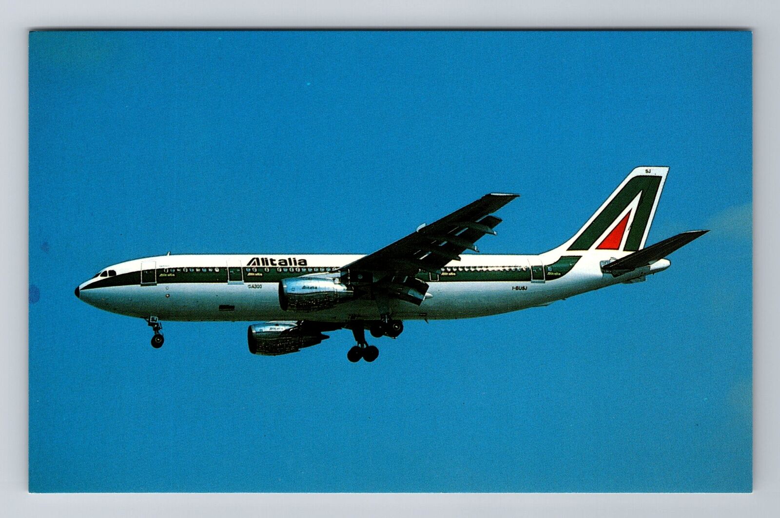Alitalia Airbus A300B4-203, Plane, Transportation Antique Vintage Postcard