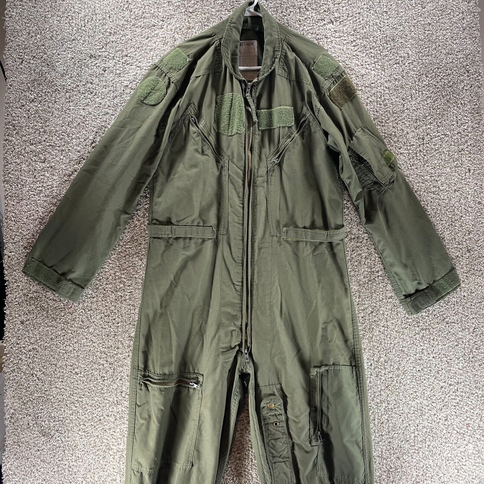 US Military Flight Suit Mens 44R Air Force Flyers CWU-27/P Coveralls Sage Green