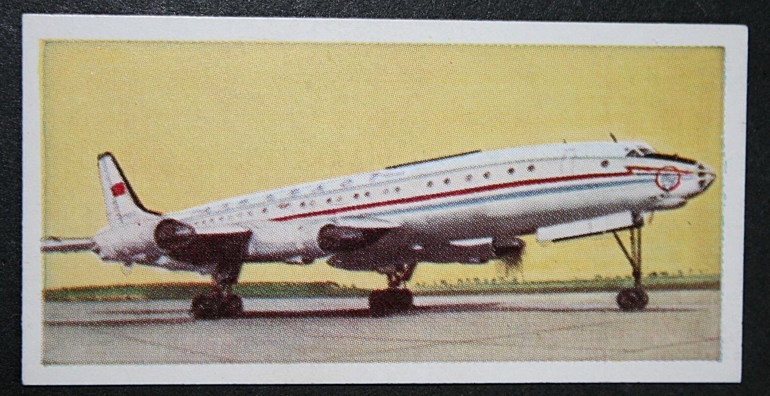 TUPOLEV TU 114  Airliner  USSR 1960's Illustrated Card  KB18