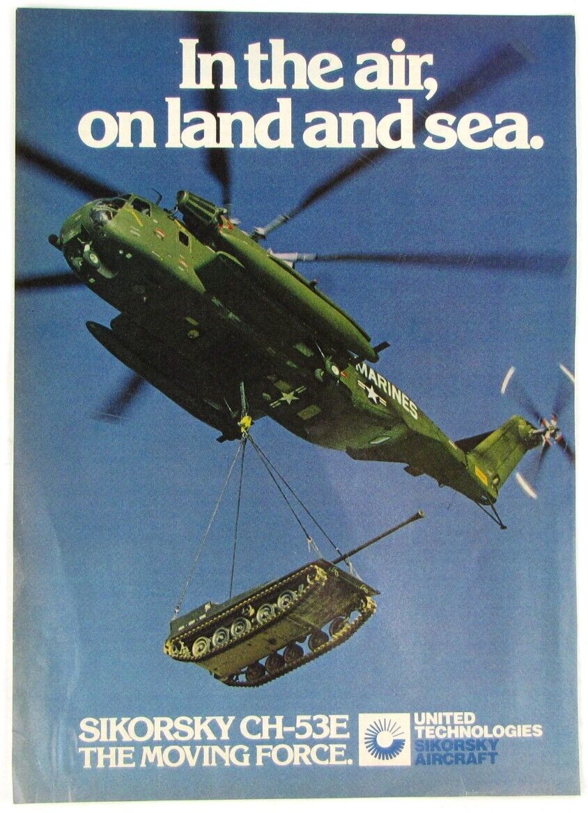 Vintage 1981 Sikorsky CH-53 Sea Stallion Helicopter Print Ad