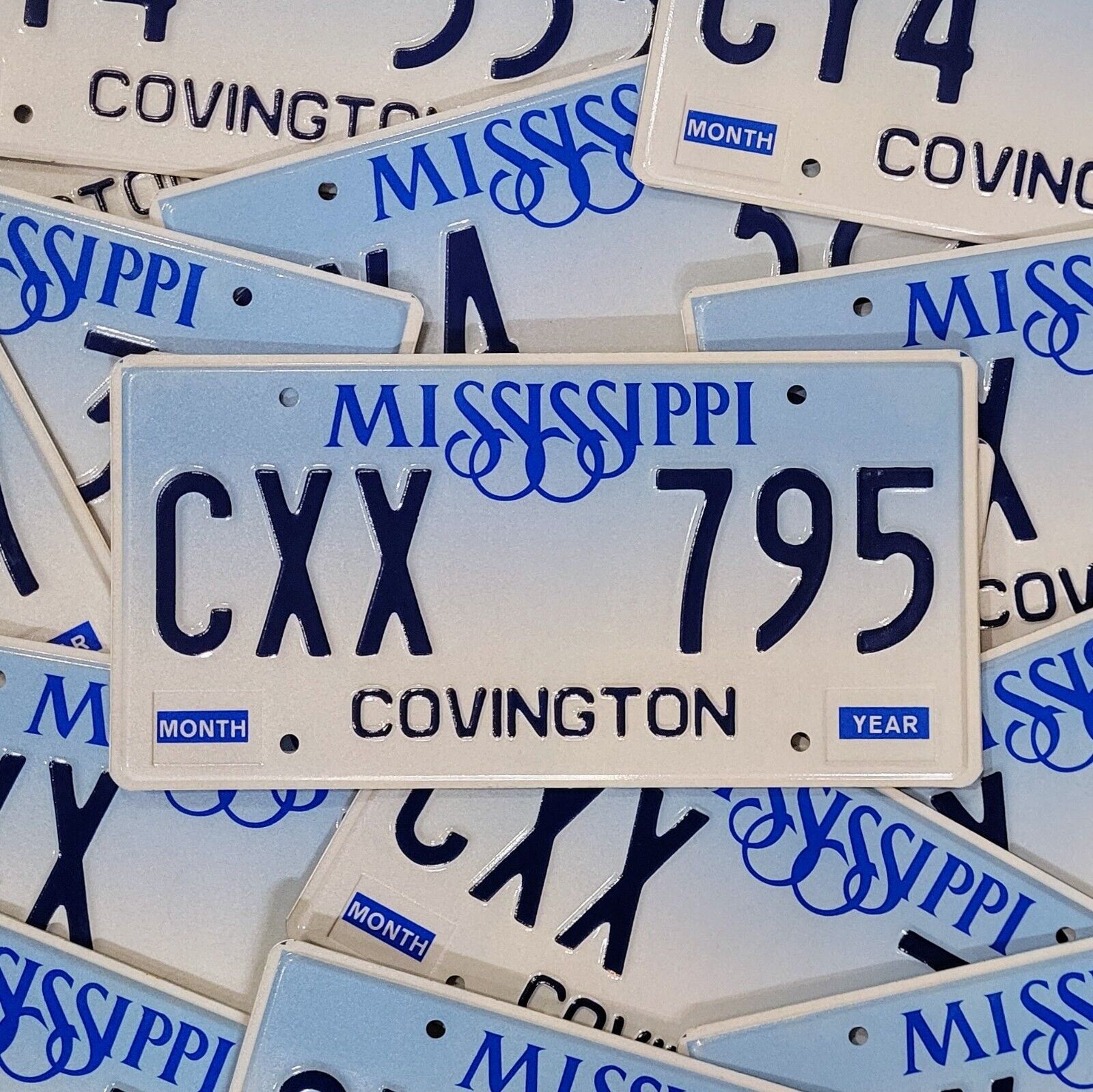 MISSISSIPPI BLUE FADE LICENSE PLATE 🔥FREE SHIPPING🔥 1 w/RANDOM LETTERS & #'S