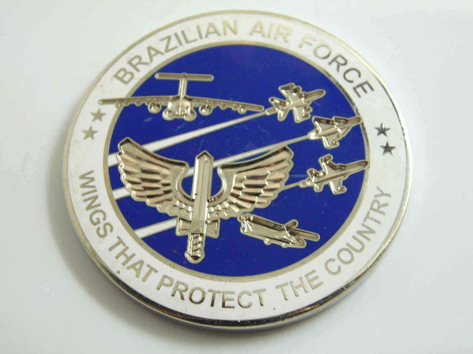 BRAZILIAN AIR FORCE WINGS THAT PROTECT THE COUNTRY CHALLENGE COIN
