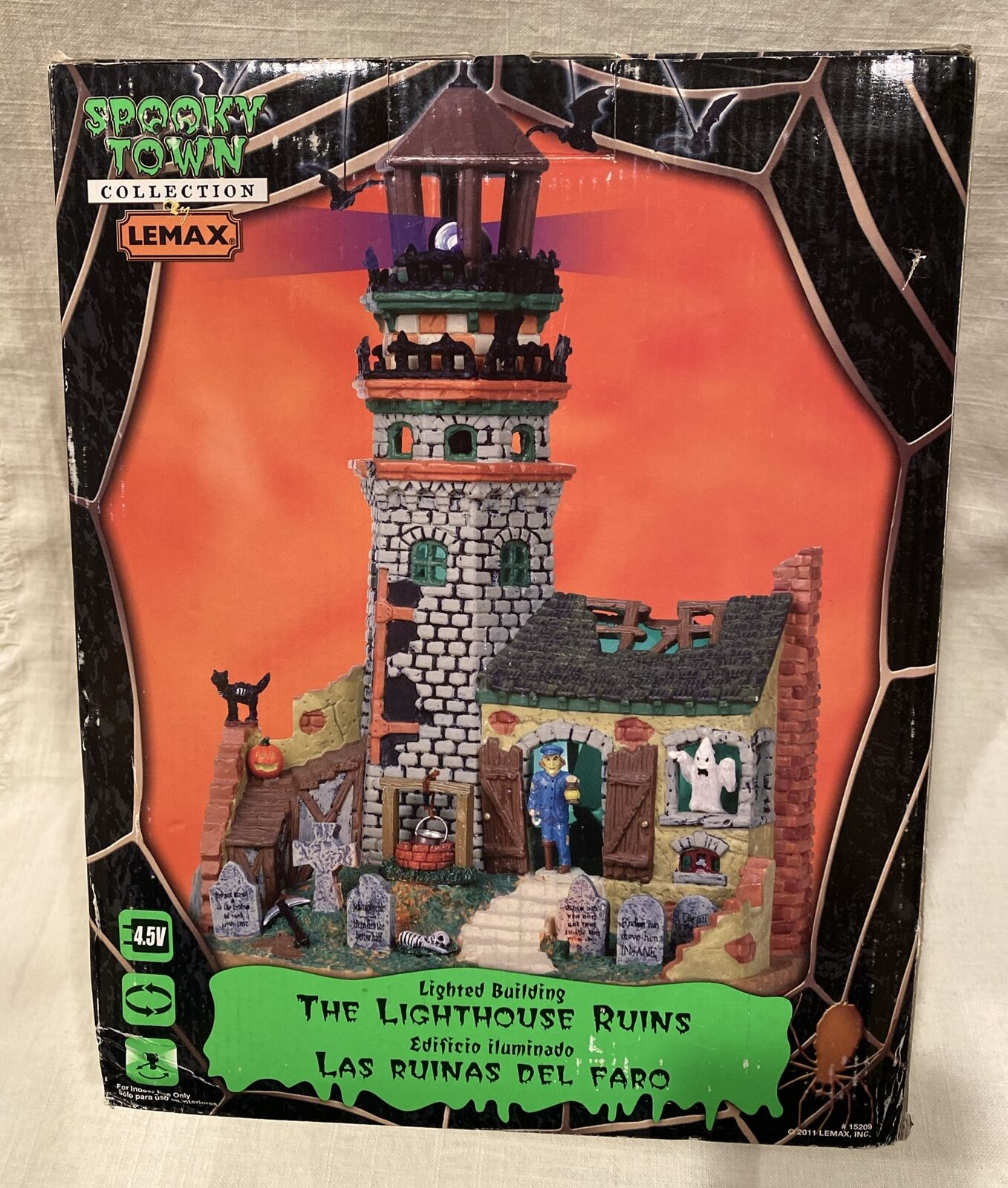 2011 Lemax Spooky Town The Lighthouse Ruins W/Box - RETIRED, Great