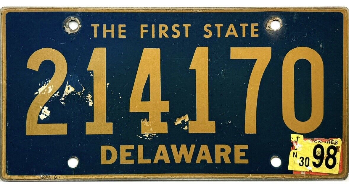 *BARGAIN BIN*  1998 Delaware License Plate #214170