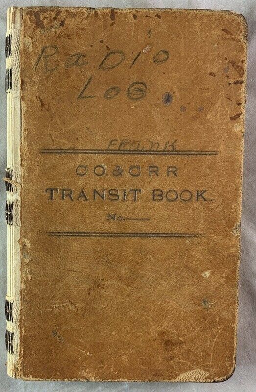 1895 Choctaw, Oklahoma & Gulf Railroad Leather Memo Book Radio Station Log +