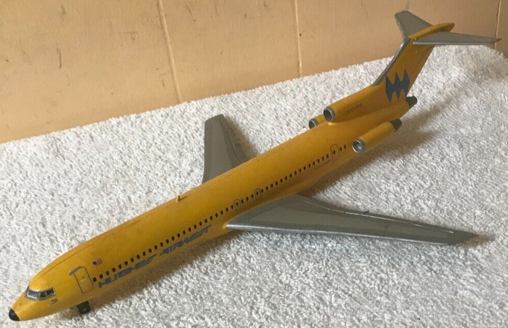 HUGHES AIRWEST 727 Yellow/Orange Plane N721RW Plastic Model Airplane 12.5\