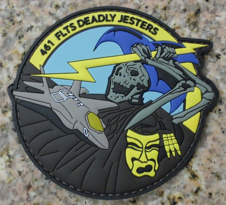 F-35 461st FLIGHT TEST SQUADRON DEADLY JESTERS PVC FLT PATCH AWESOME WOW