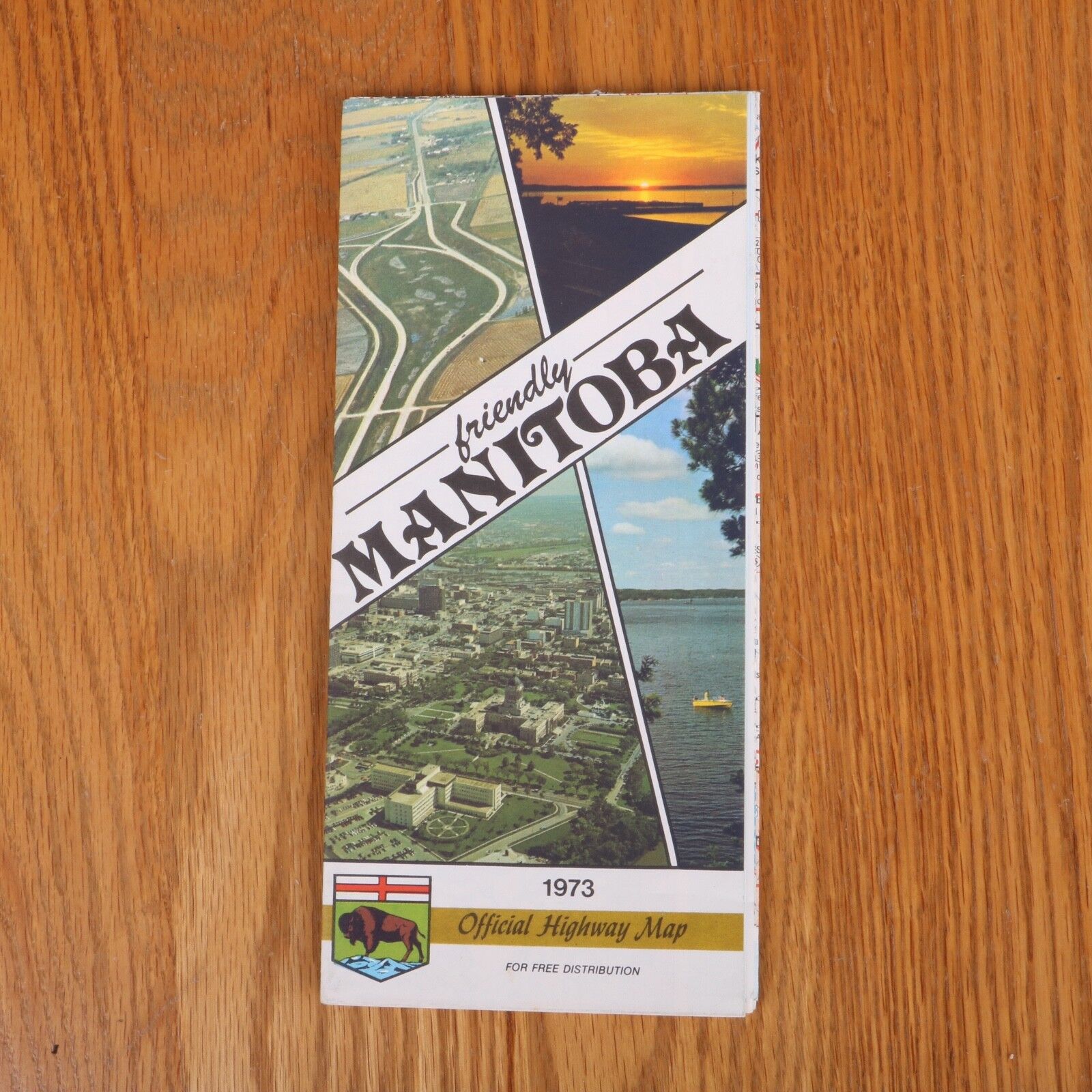 1973 Manitoba Canada Official Highway Map Vintage