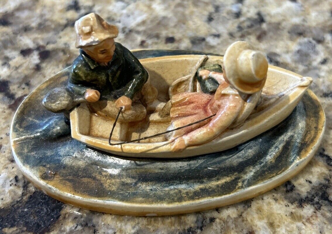 Sebastian Miniatures Boat Hudson MA Weekend Trolling Fishing Man Woman Boat
