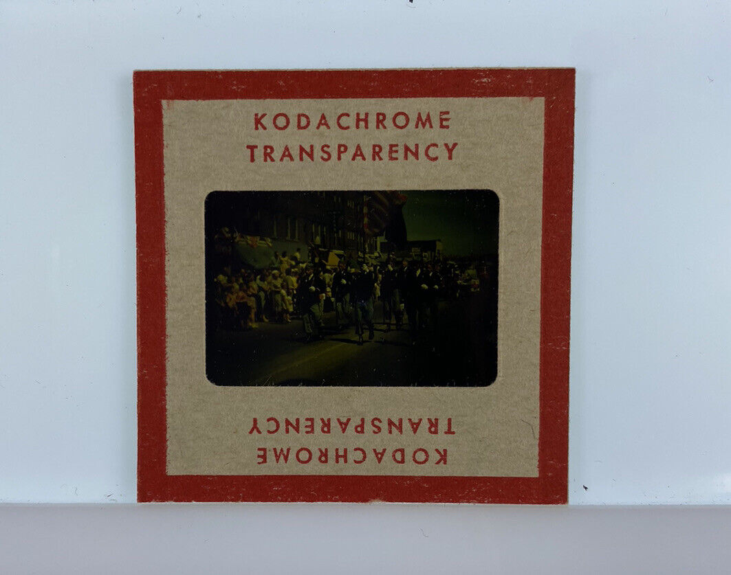 Vintage Kodachrome Transparency Original 35 mm Photo Marching In Parade Float G