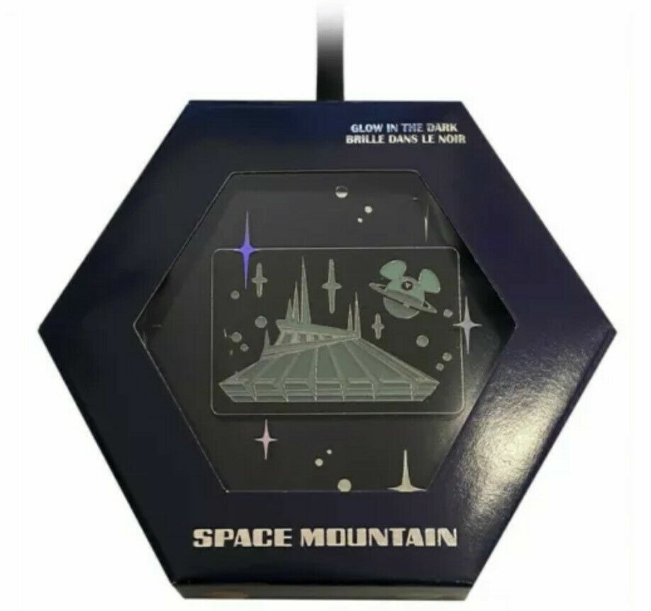 Disney Parks Pin Space Mountain Glow in the Dark in Ornament Box Limited Release