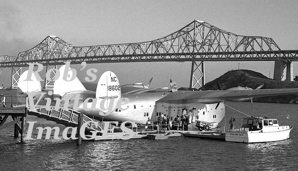  Pan Am Clipper B 314 Airplane Flying Boat  At Treasure ISland 1930s  photo   