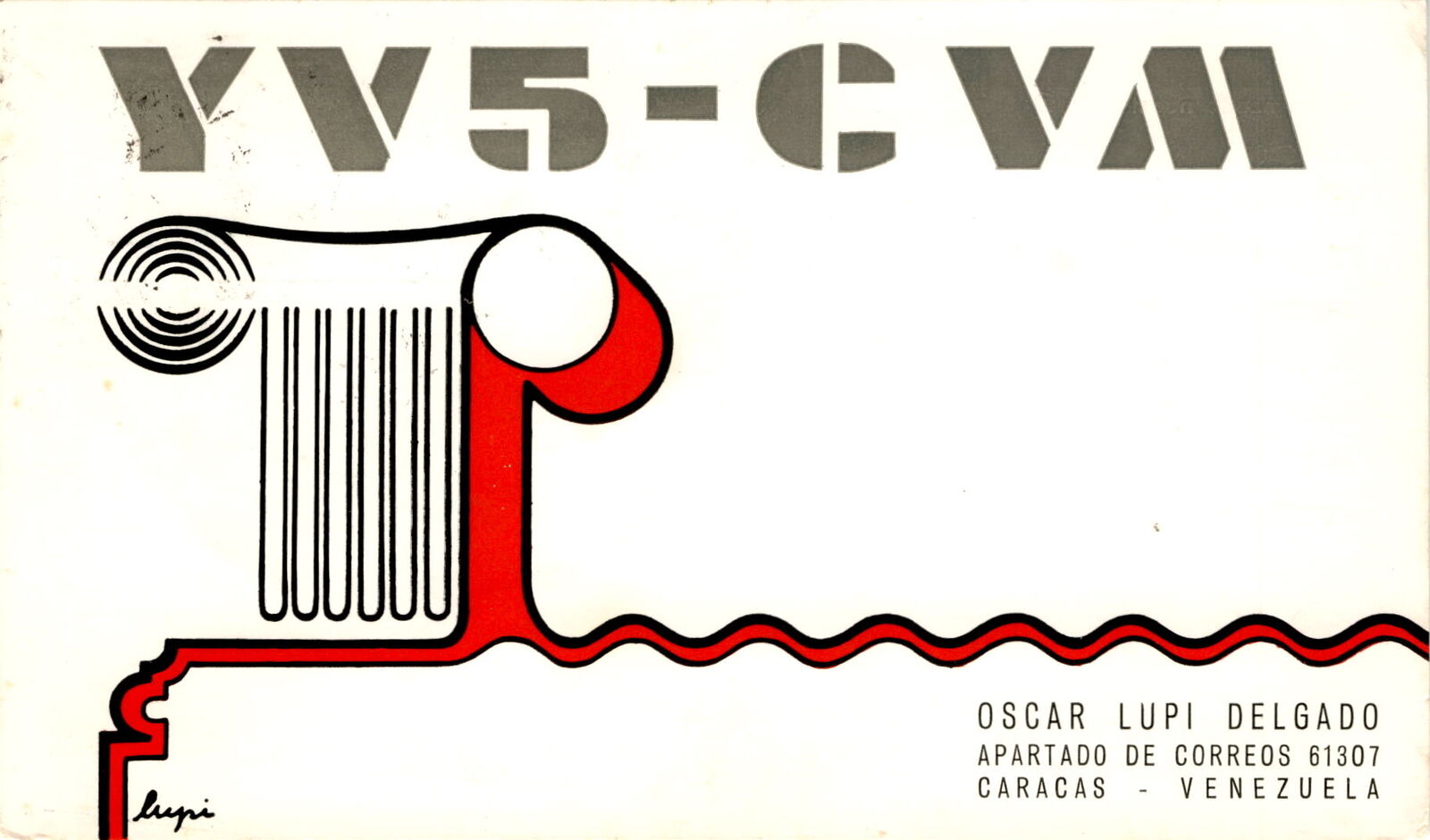 Caracas, Venezuela, VGSPJ, November 12, 1970, 20-meter Postcard
