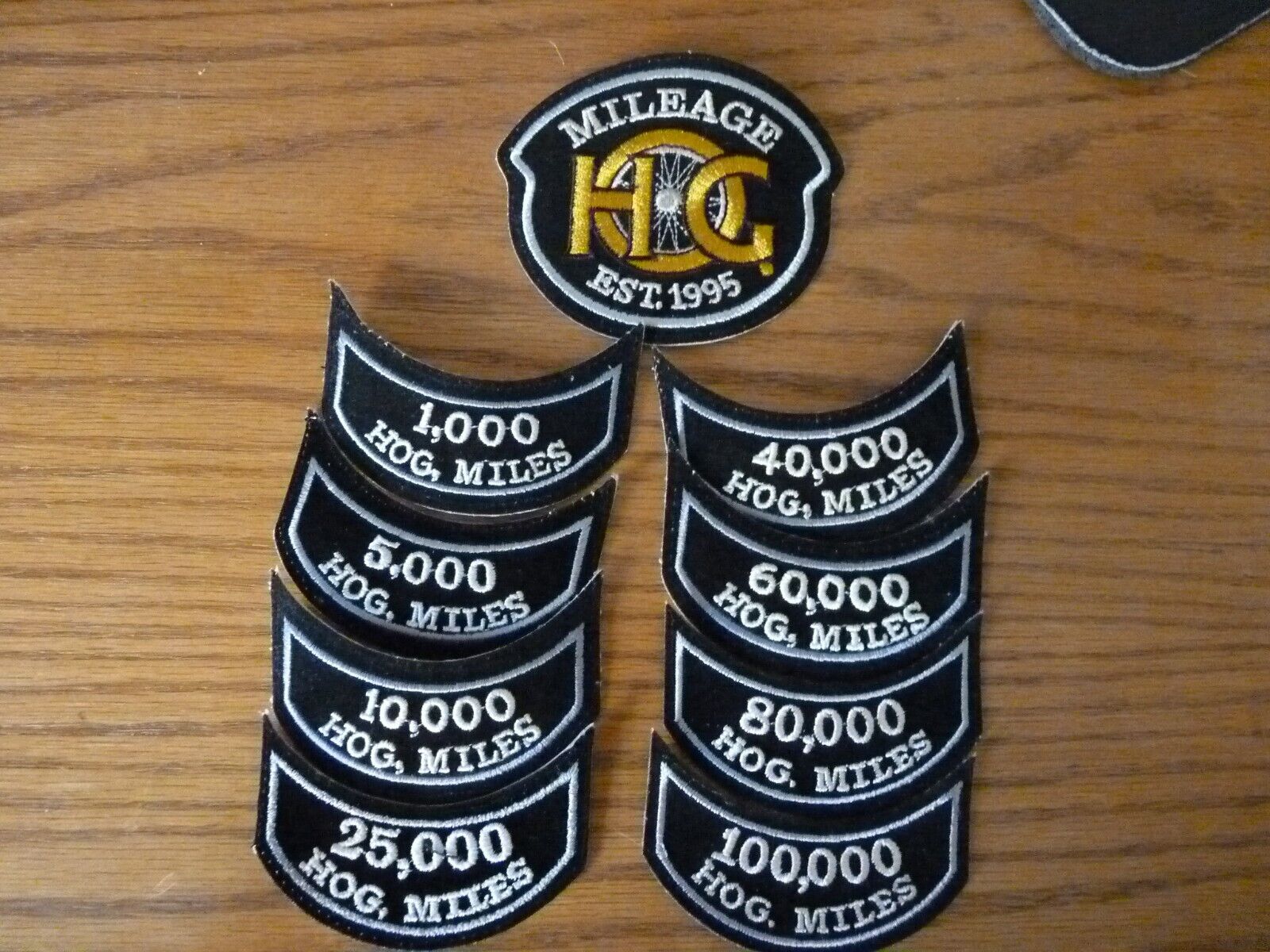 Harley Davidson Mileage Patch HOG Miles 1000 thru 100,000