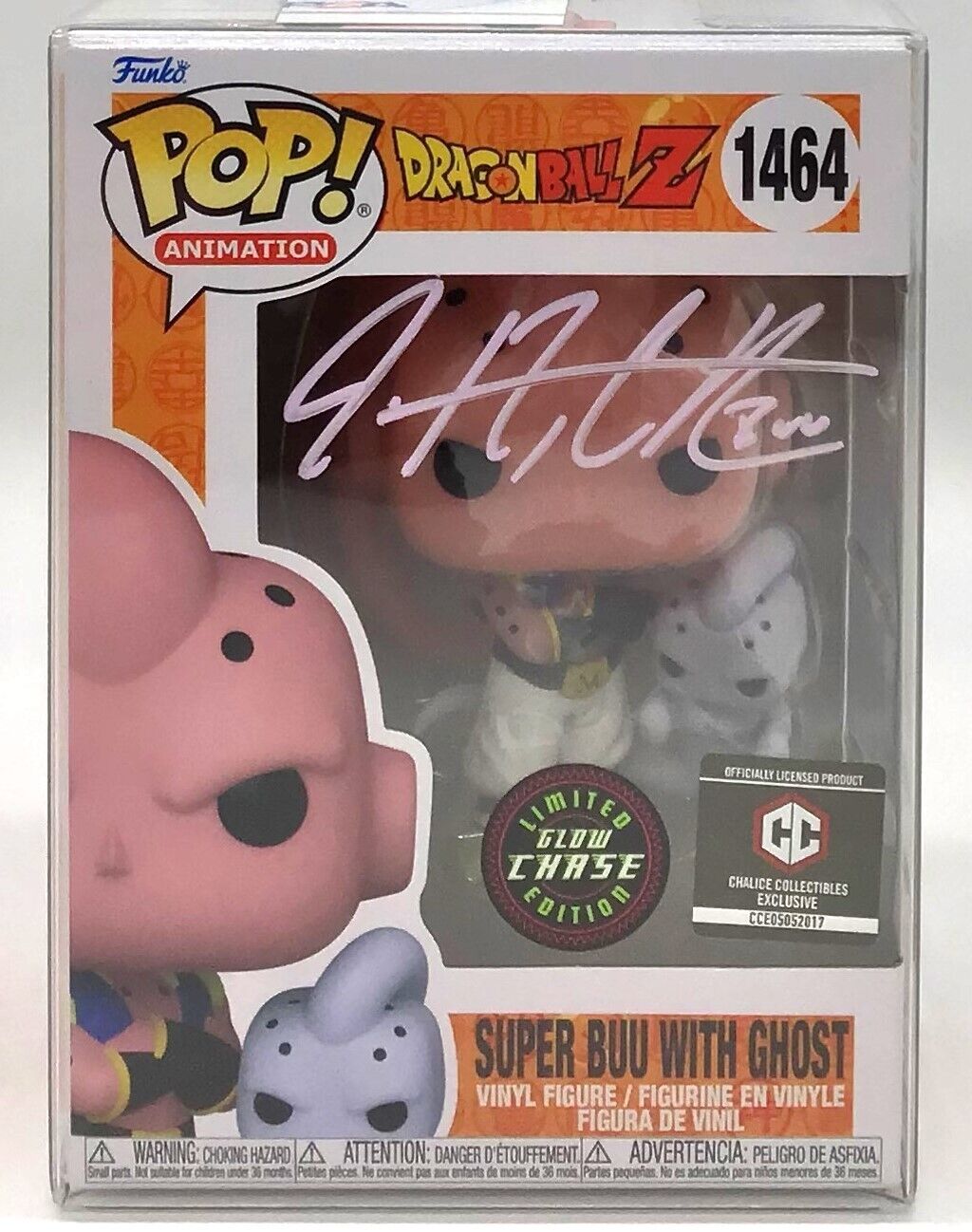 Funko Pop DBZ Super Buu with Ghost CHASE GW CCI #1464 SIGNED by Justin Cook PSA