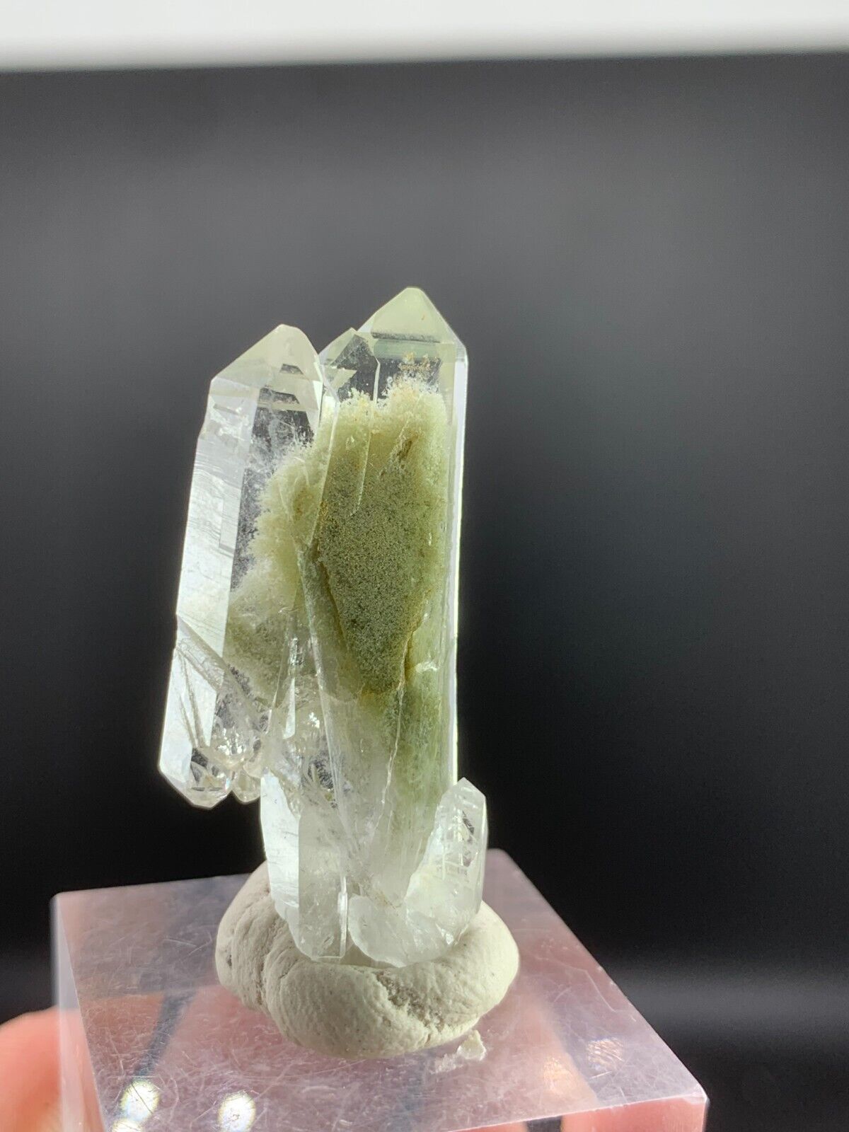 5.9 Gram. Very Rare Beautiful Undamaged Natural Banded Chlorine Quartz Crystal