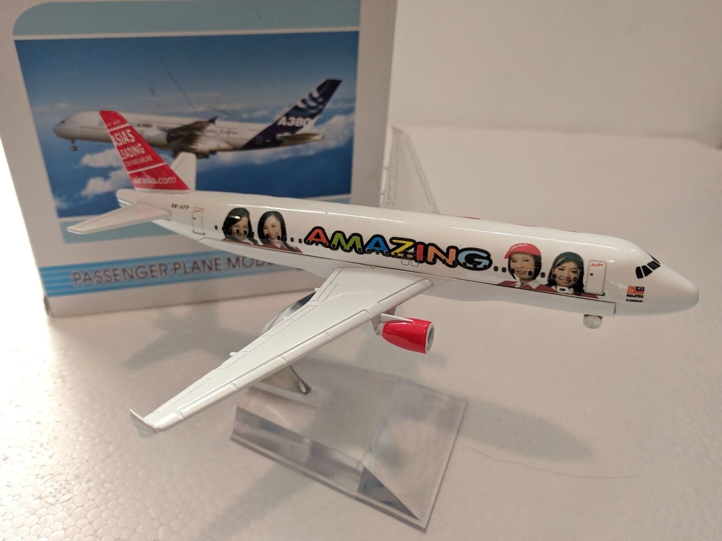 ✈️ 16cm 1:450 Amazing Air Asia Aeroplane Diecast Plane Toy Model
