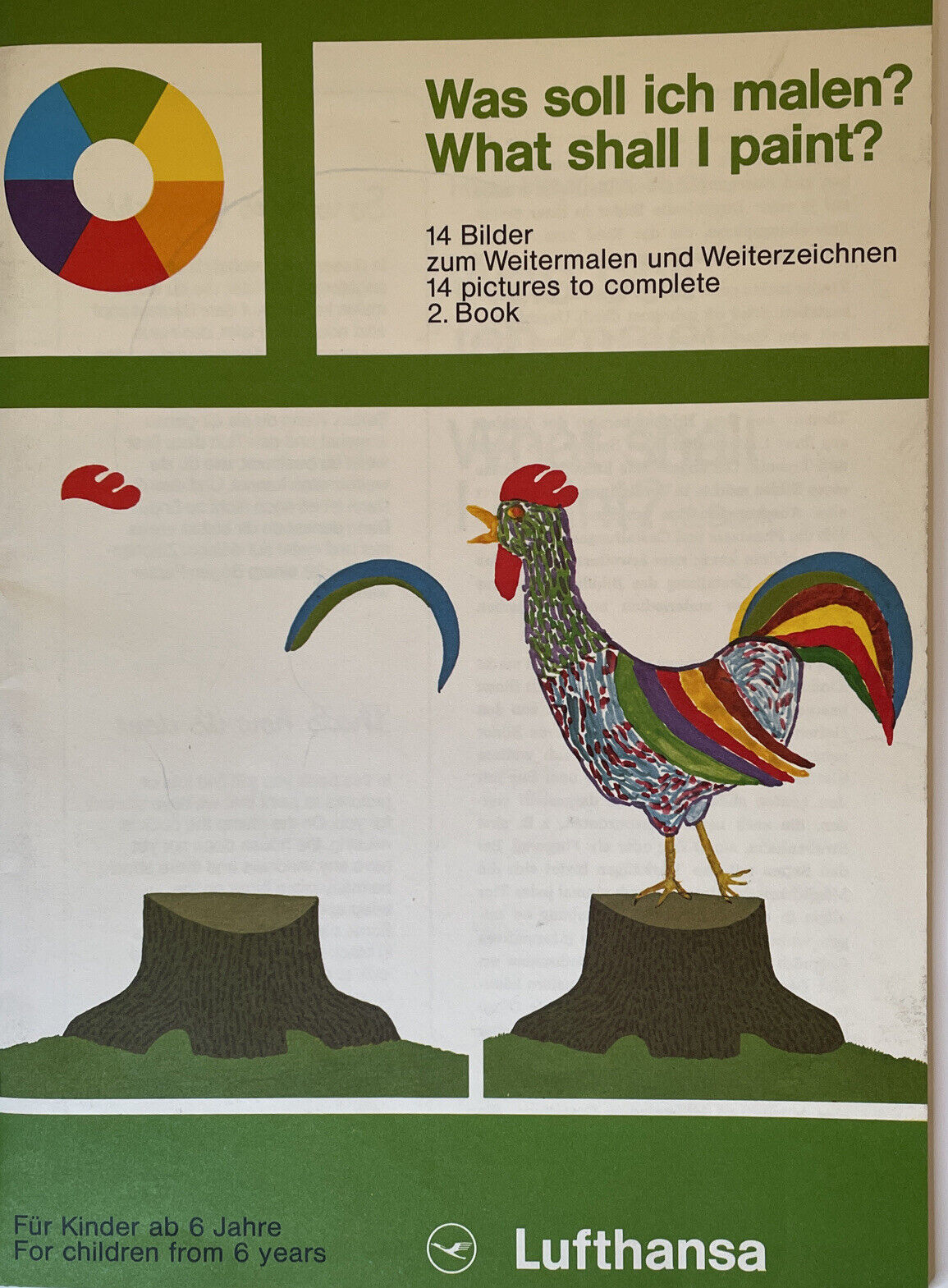 Vintage 1976 Lufthansa Kids Coloring Book - What Shall I Paint 