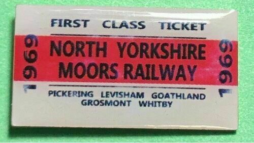 1969 First Class Ticket North Yorkshire Moors  🚂 Railroad Pin,Train Collectible
