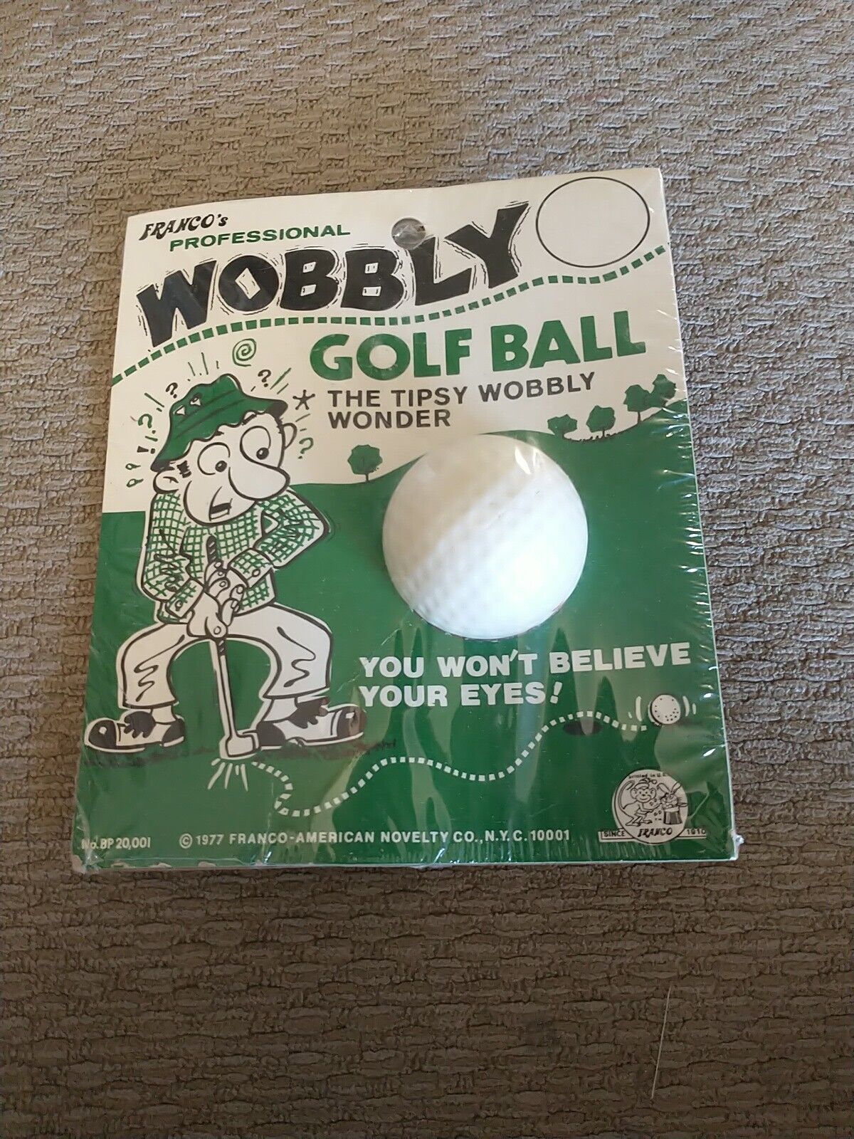 vintage Original SEALED -- Franco\'s Professional WOBBLY GOLF BALL 1977 unused